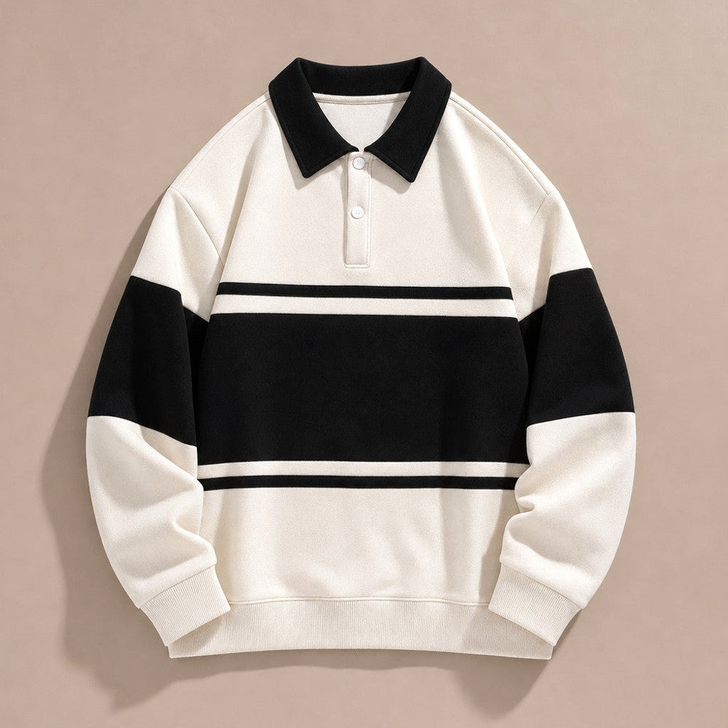 Caldbeck | Knitted Polo Shirt Cotton Winter Knit Off White – Product Photo