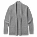Cardigan Open Front Relaxed Fit Long Sleeve Gray – Product Photo
