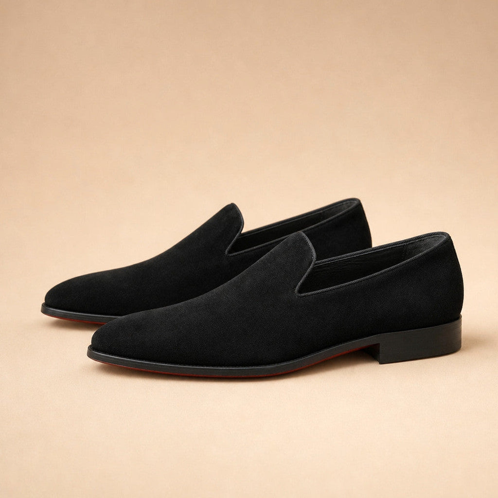 Camex | Suede Loafers Slip On in Black – Premium Editorial