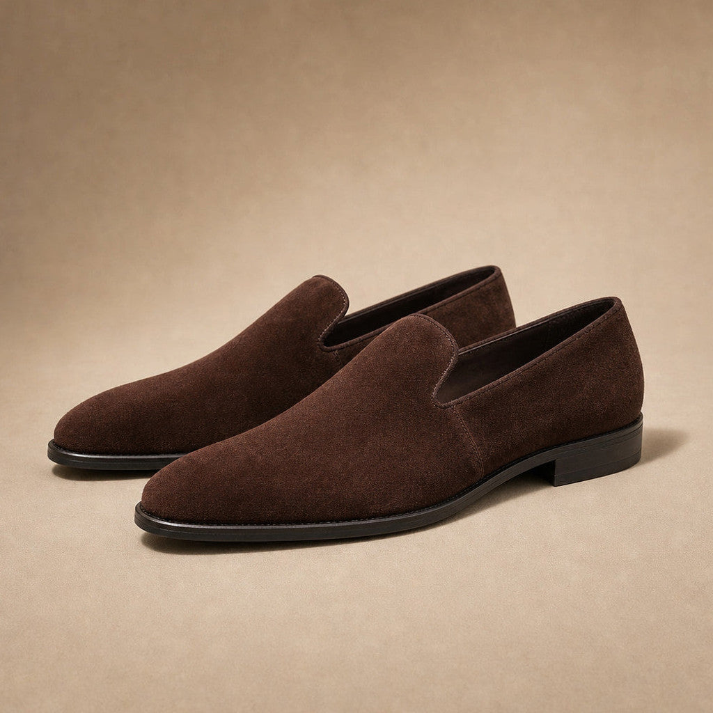 Camex | Suede Loafers Slip On Dark Brown – Product Photo