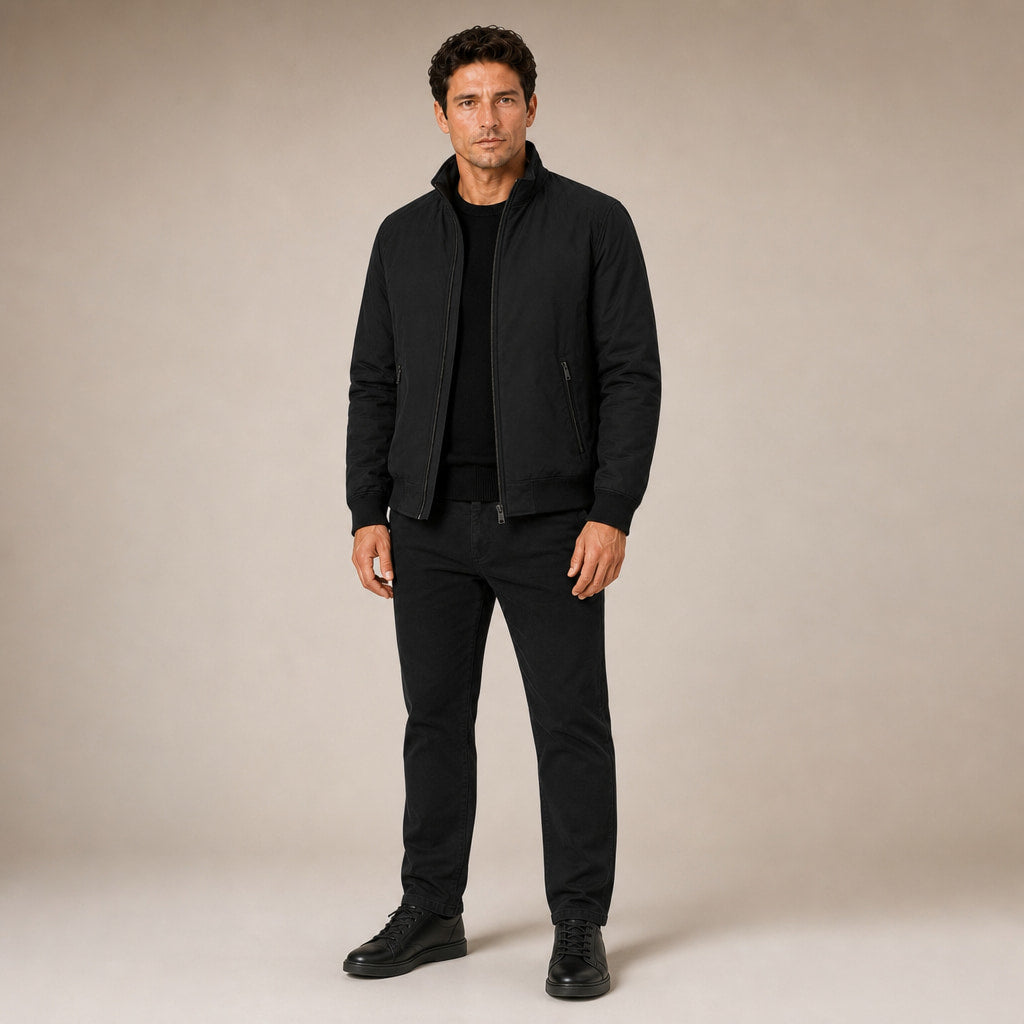 Coats Fleece Lined Structured Coat in Black – Tomosino Premium Menswear
