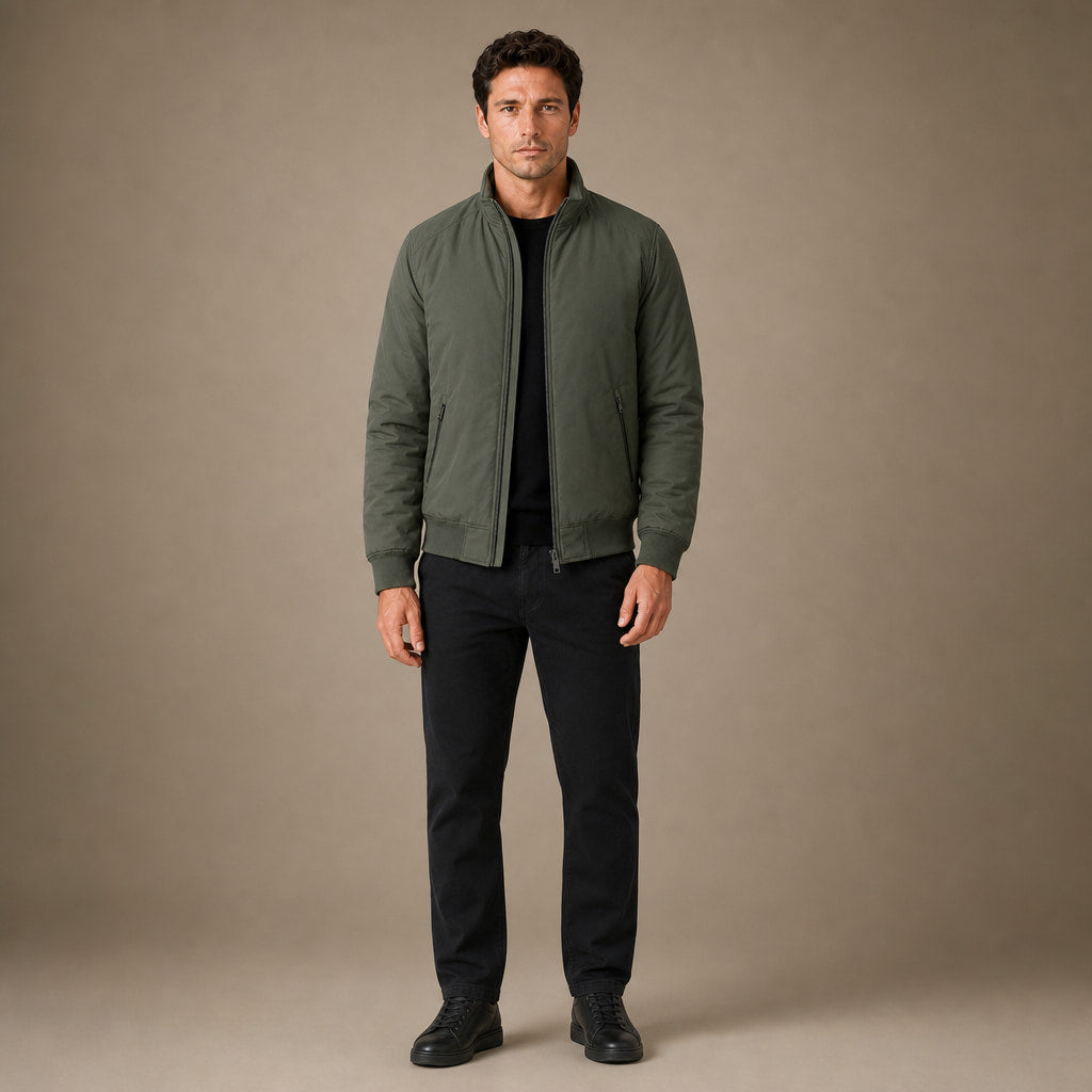 Coats Fleece Lined Structured Coat in Green – Tomosino Premium Menswear