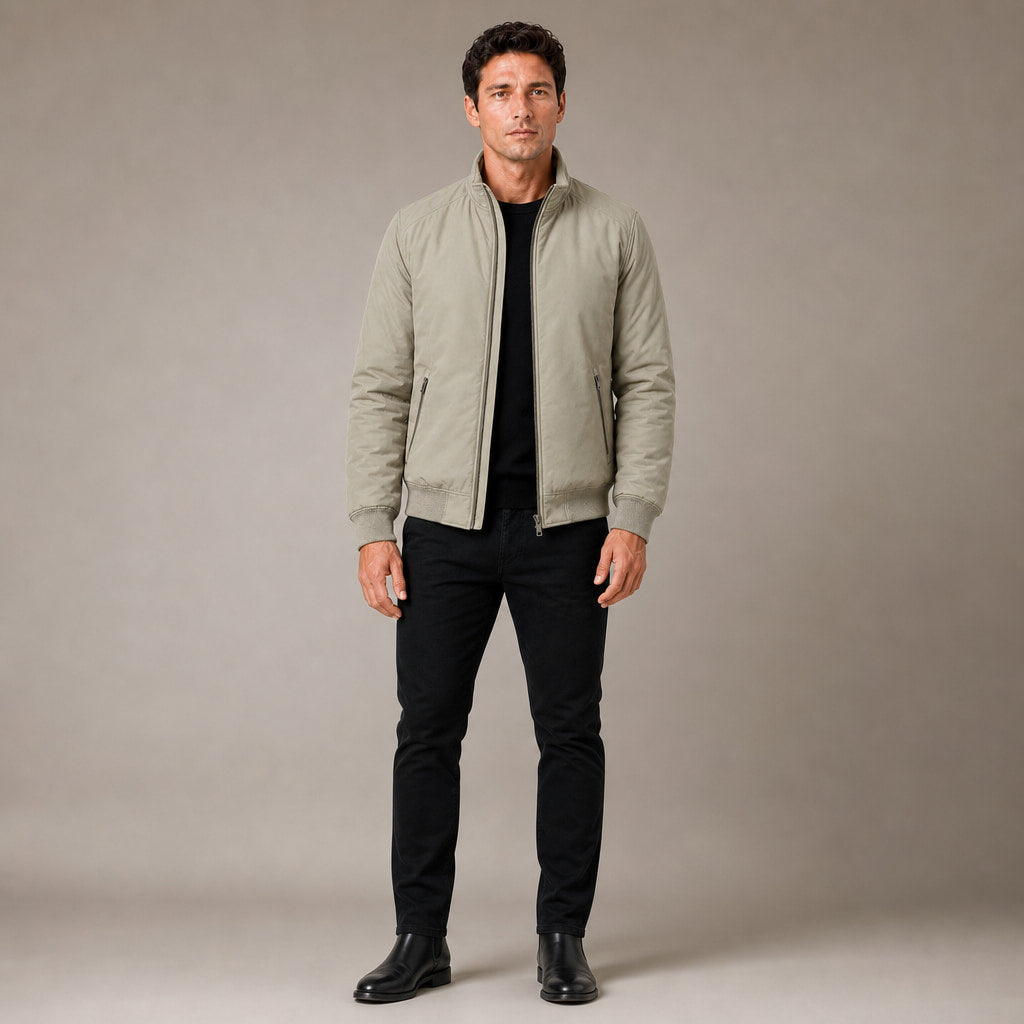 Coats Fleece Lined Structured Coat in Khaki – Tomosino Premium Menswear