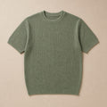 Captor | Waffle Knit T-Shirt Crew Neck Green – Product Photo