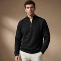 Cardex | Quarter Zip Sweater Cotton Knit Black – Product Photo