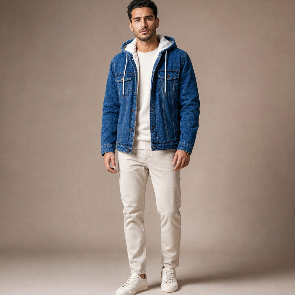 Carex | Selvedge Denim Jacket Sherpa Lined in Blue – Premium Editorial