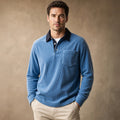 Carlon | Polo Shirt Corduroy Long Sleeve Blue – Product Photo