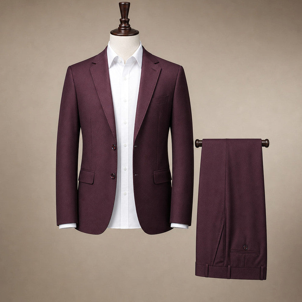 Carnby | Three Piece Suit Two Button Burgundy Burgundy – Product Photo
