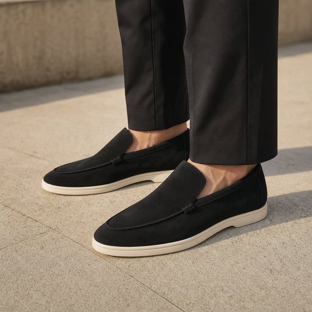 Carven | Loafers Moc-Toe Slip-On Flat Sole Black – Side Angle View