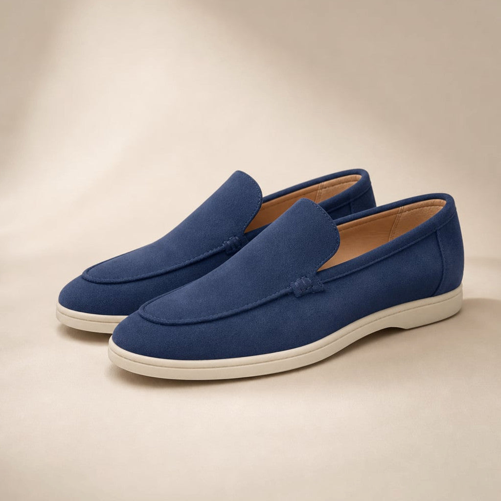 Carven | Loafers Moc-Toe Slip-On Flat Sole Navy – Product Photo