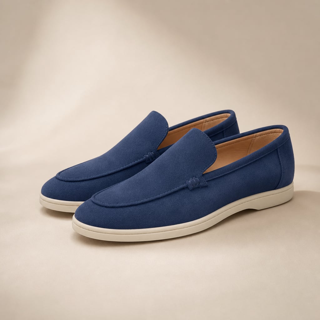 Carven | Loafers Moc-Toe Slip-On Flat Sole Navy – Product Photo