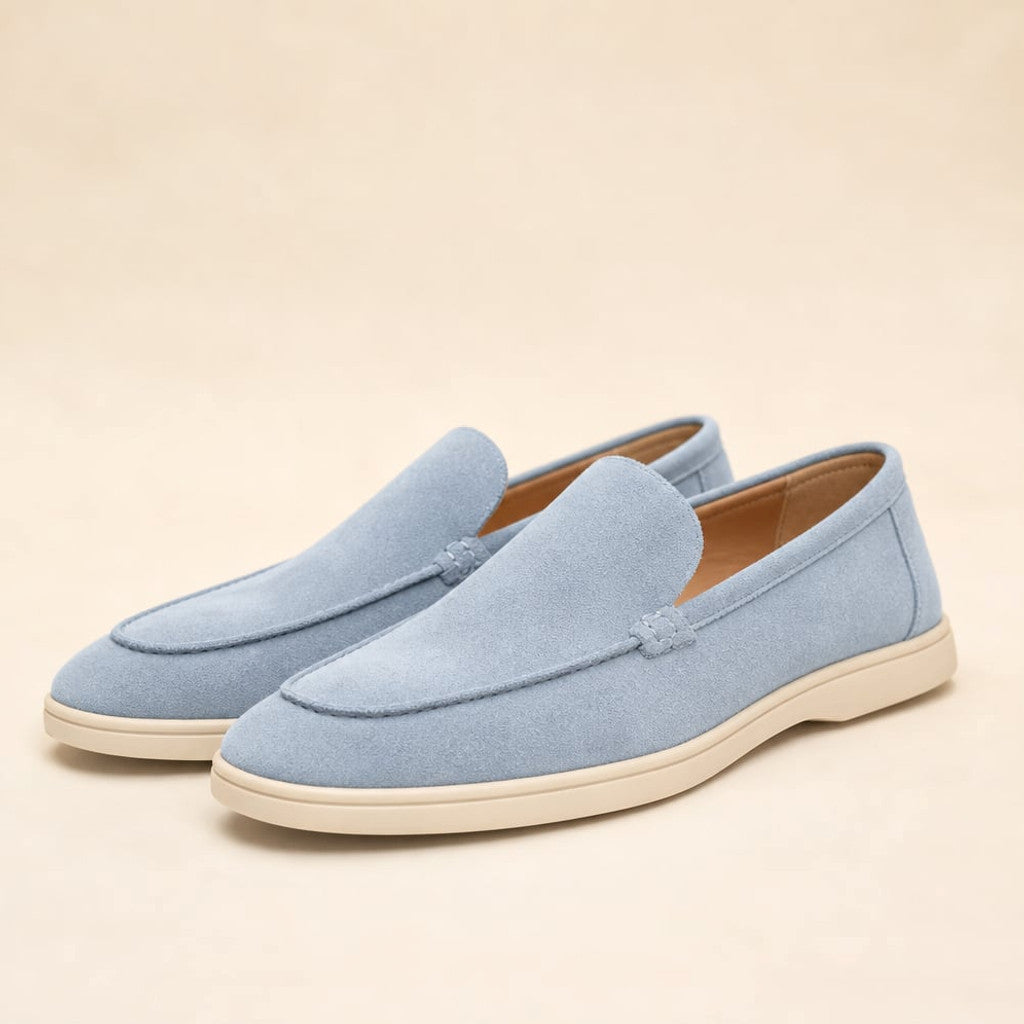 Carven | Loafers Moc-Toe Slip-On Flat Sole Sky Blue – Product Photo