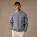 Crew Neck Jumper Textured Knit Grey – Product Photo