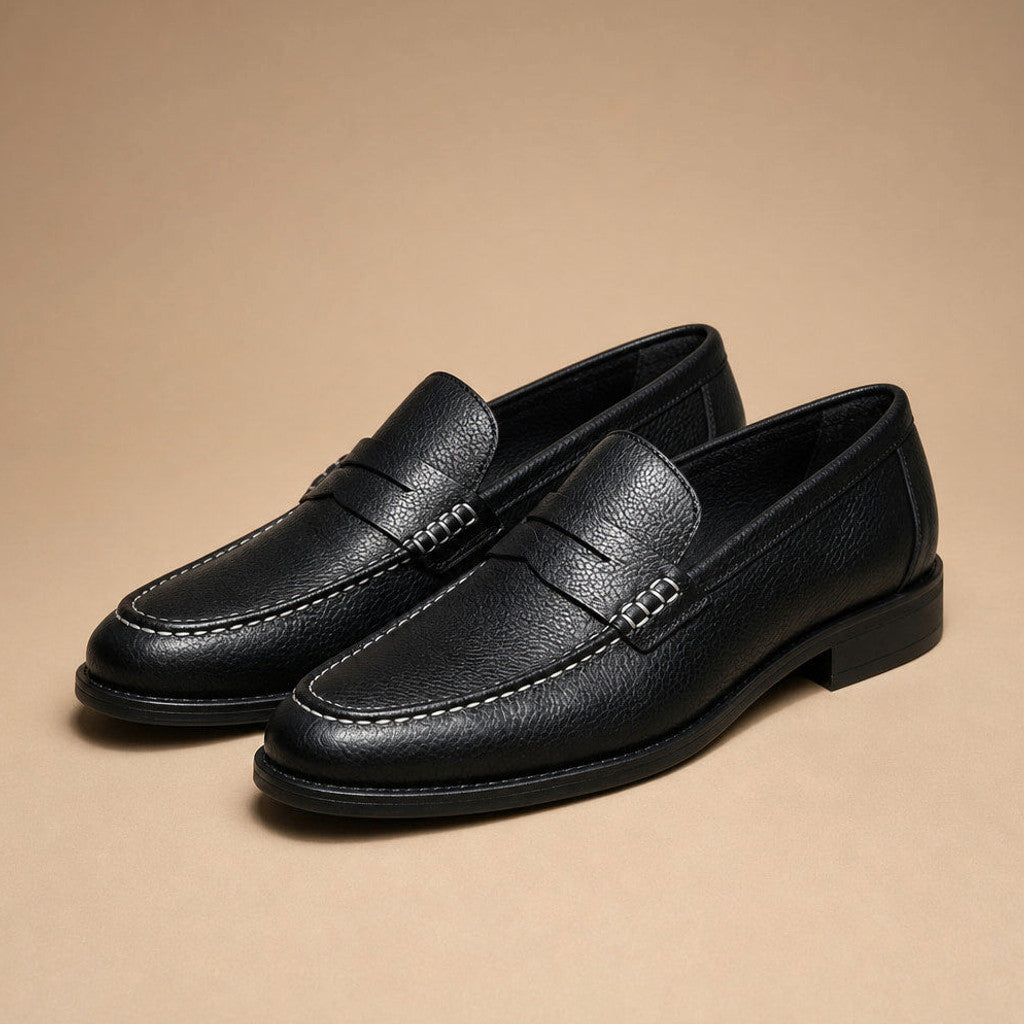 Cascon | Leather Loafer Slip On Black – Product Photo