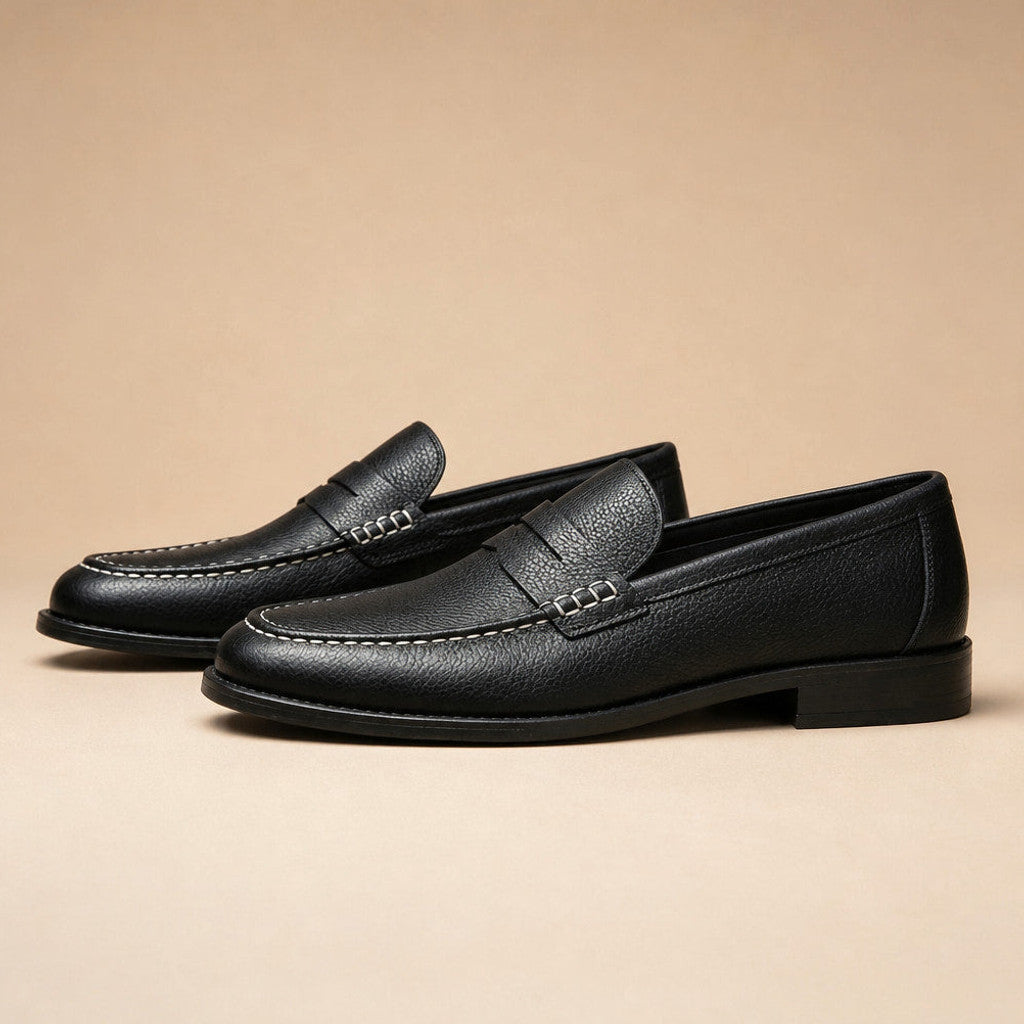 Cascon | Leather Loafer Slip On in Black – Premium Editorial