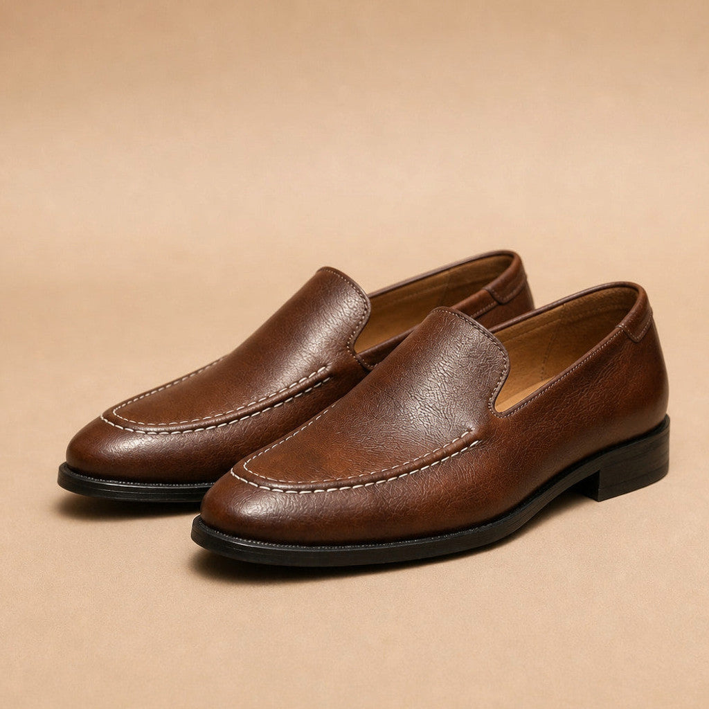 Cascon | Leather Loafer Slip On Dark Brown – Product Photo