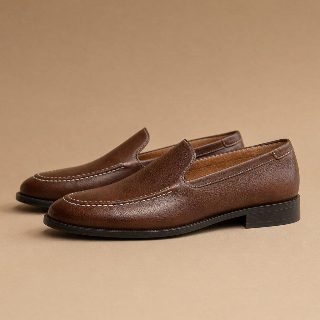 Cascon | Leather Loafer Slip On in Dark Brown – Premium Editorial