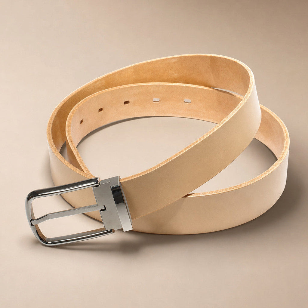 Castox | Leather Belt Vegetable Tanned Beige – Product Photo