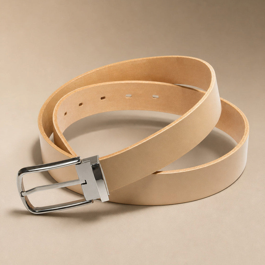 Castox | Leather Belt Vegetable Tanned in Beige – Premium Editorial