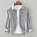 Lorcan | Fit Shirt Corduroy-Style Ribbed Long Sleeve Pointed Collar