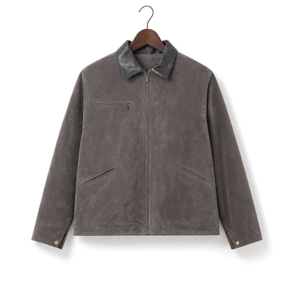 Casvon | Moleskin Coat Full Zip Grey – Product Photo