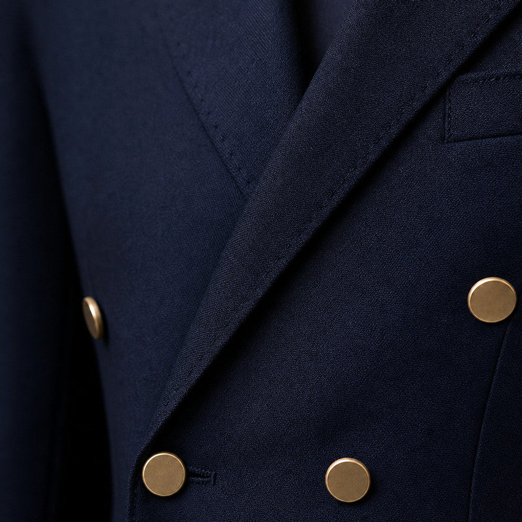 Celdex | Blazer Half Lined Tailored Fit Navy – Fabric and Detail Close-Up