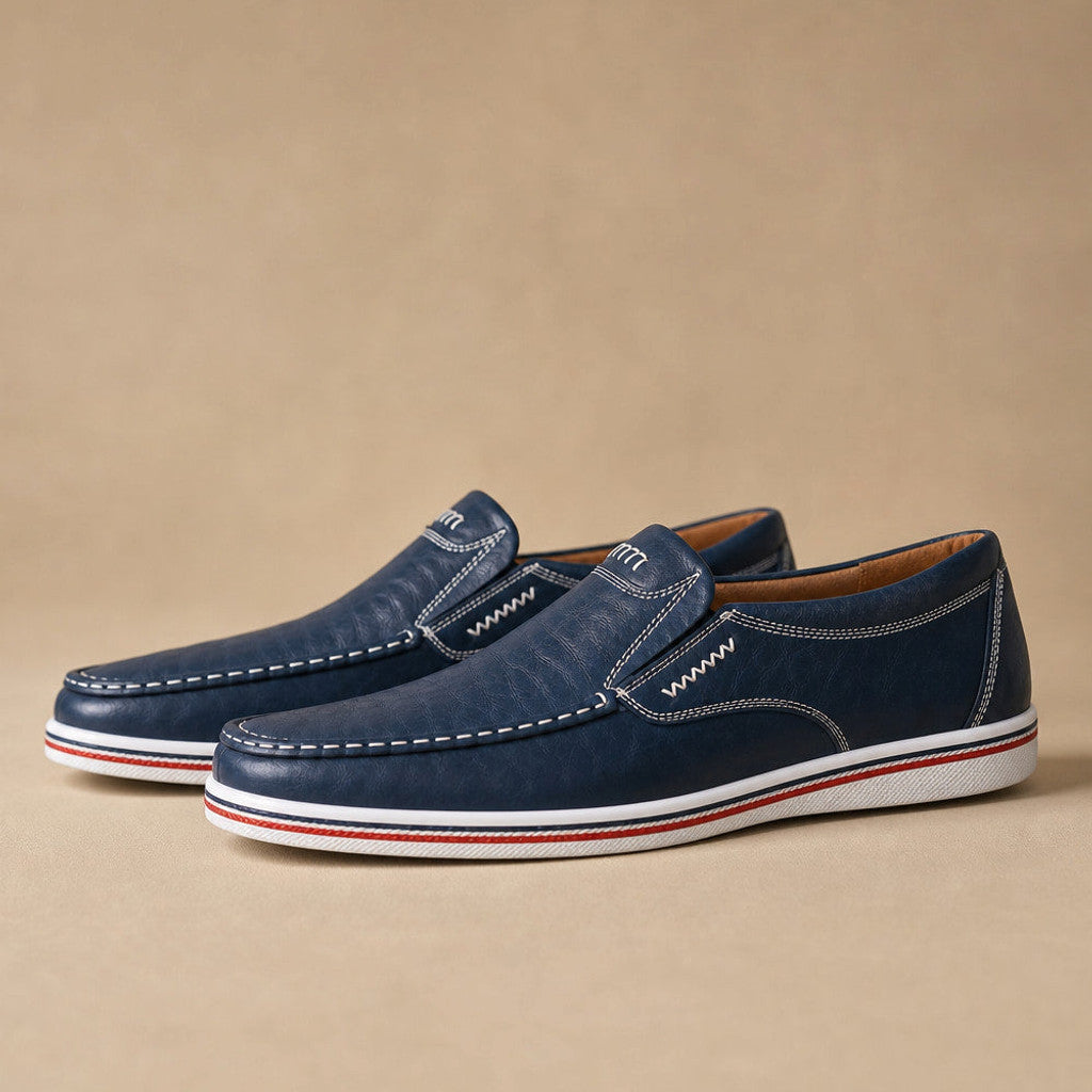 Celdox | Leather Loafer Slip On in Blue – Premium Editorial