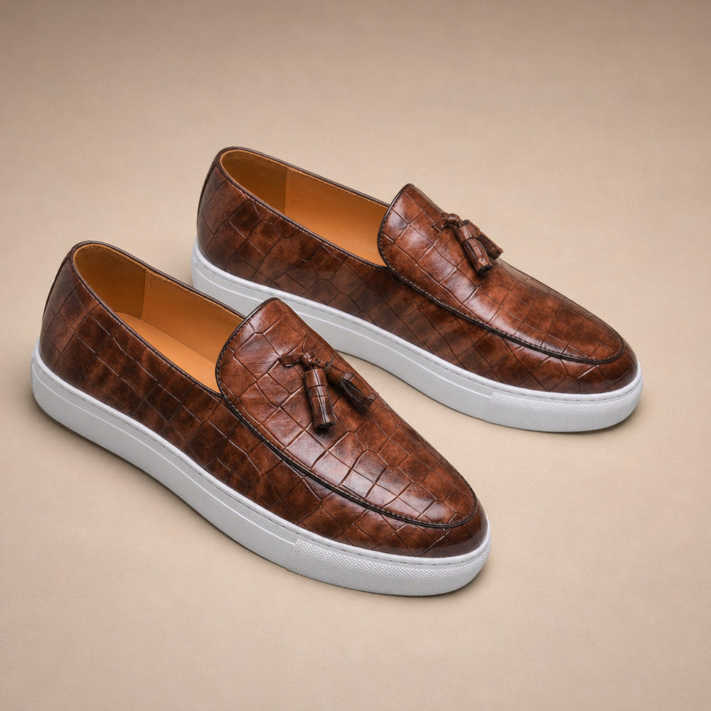 Cendex | Tassel Loafer Slip On Cognac Brown – Product Photo