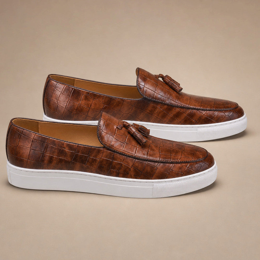 Cendex | Tassel Loafer Slip On in Cognac Brown – Premium Editorial