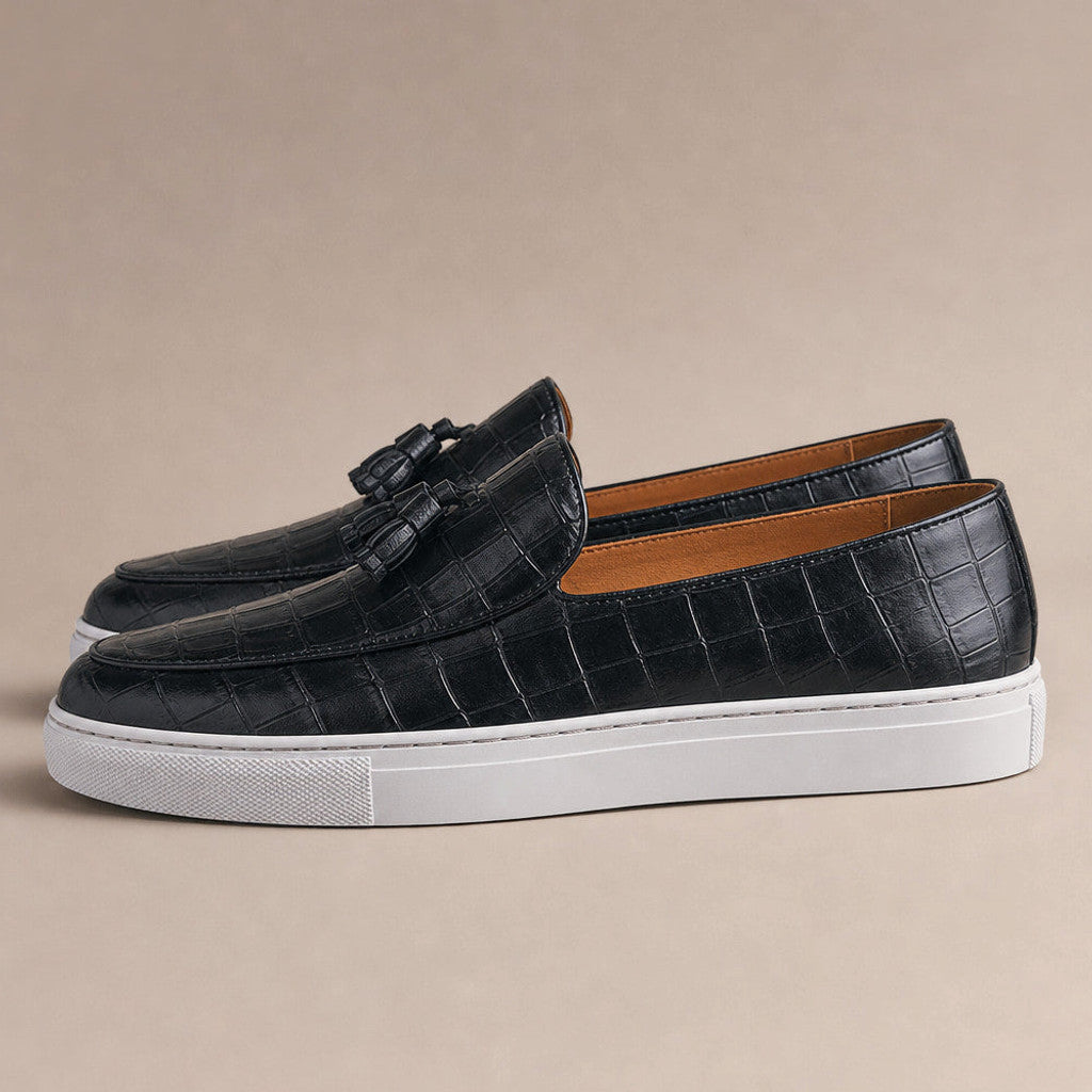 Cendex | Tassel Loafer Slip On in Midnight Black – Premium Editorial