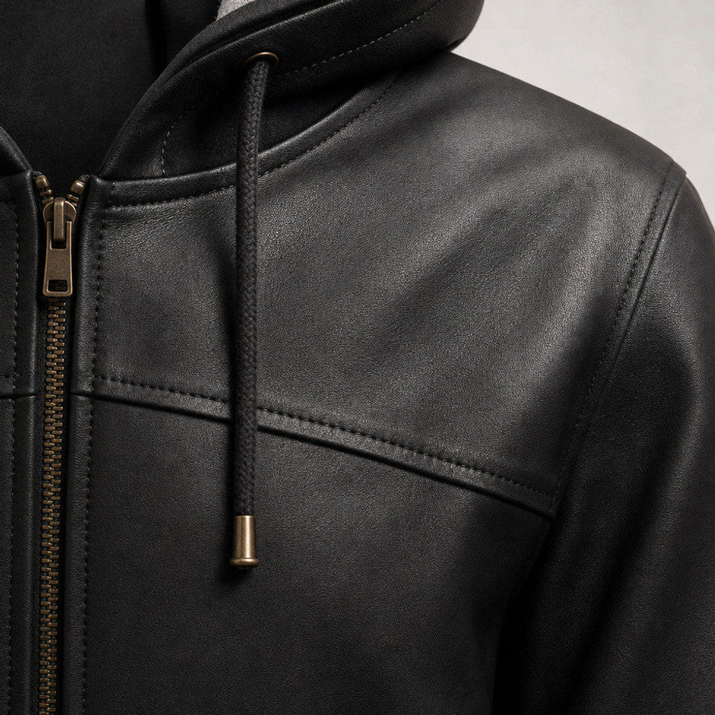 Chadwick | Bomber Jacket Hooded Leather – Product Photo