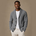 Shawl Collar Cardigan Knit Light Gray – Product Photo
