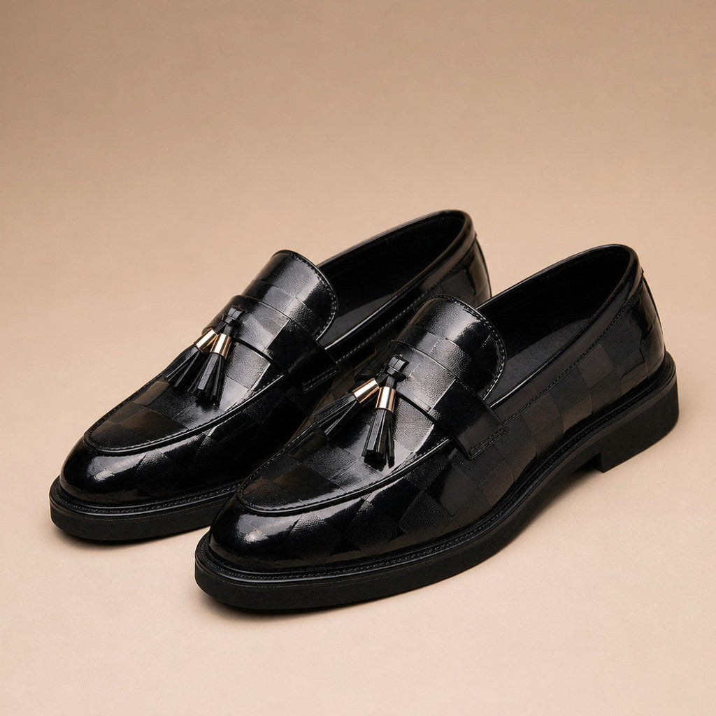 Charron | Tassel Loafer Shoes Cushioned Insole Black – Product Photo