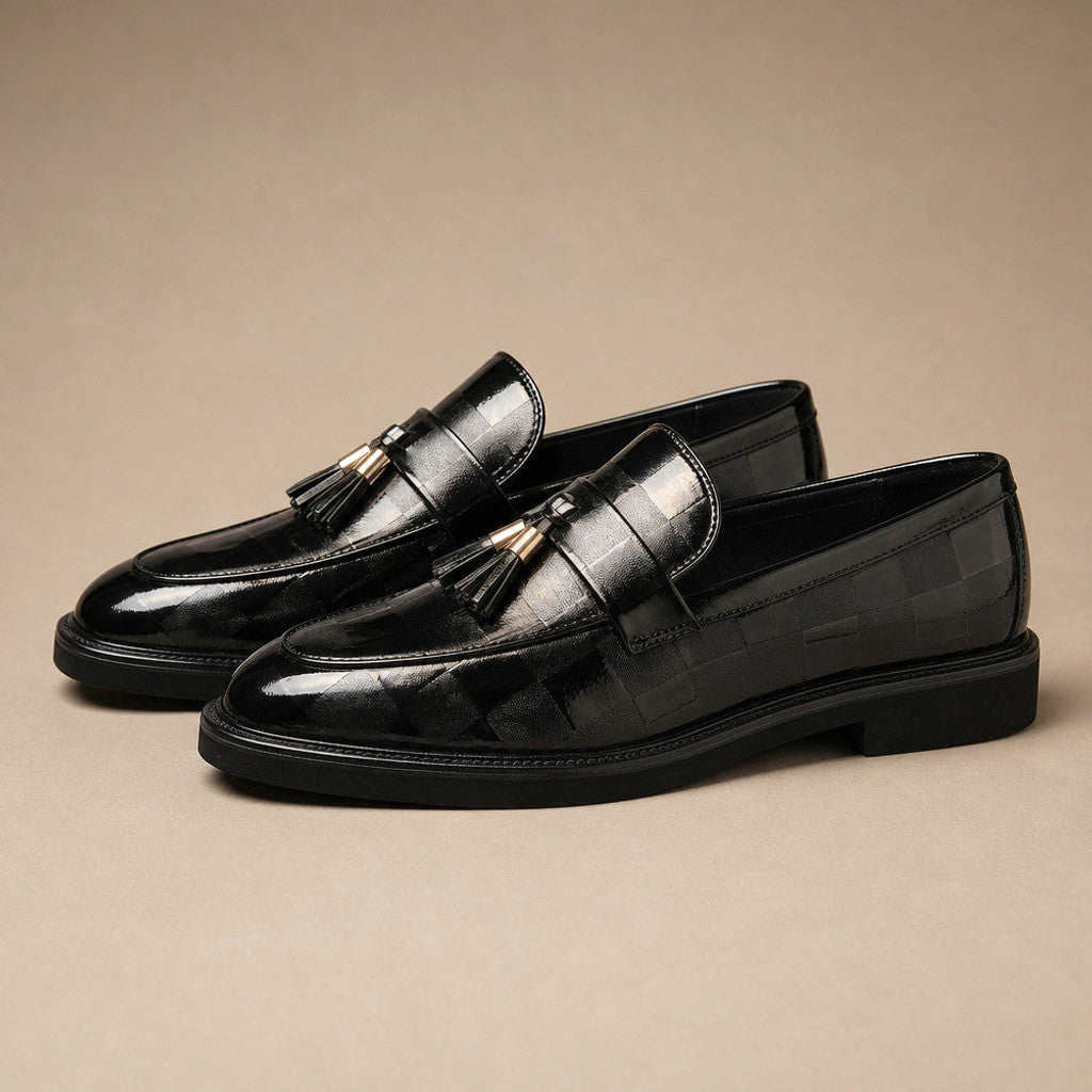 Charron | Tassel Loafer Shoes Cushioned Insole in Black – Premium Editorial