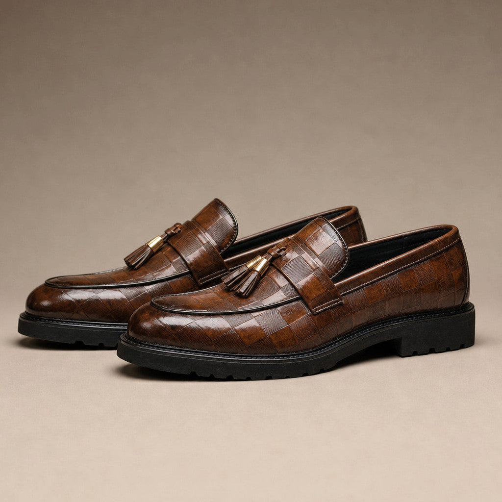 Charron | Tassel Loafer Shoes Cushioned Insole in Brown – Premium Editorial