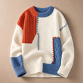 Chartox | Colour Block Jumper Crew Neck Orange – Product Photo