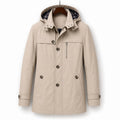 Trench Coat Hooded Long Cotton Fit Beige – Product Photo