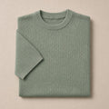 Cheldex | Textured Knit T-Shirt Crew Neck Green – Product Photo