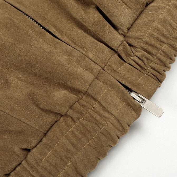 Chelron | Suede Aviator Jacket Full Zip Brown – Product Photo