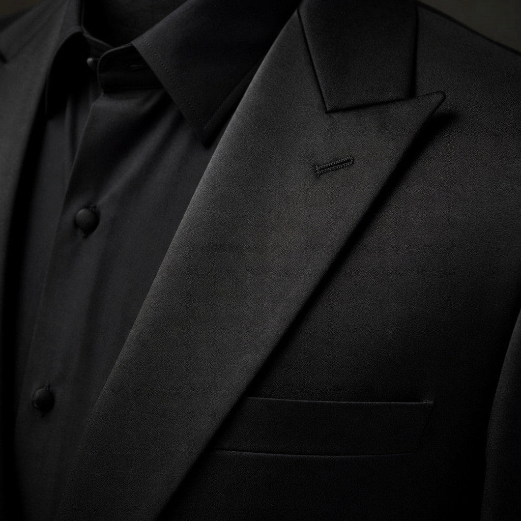 Chelsworth | Velvet Blazer Single Breasted Black – Fabric and Detail Close-Up