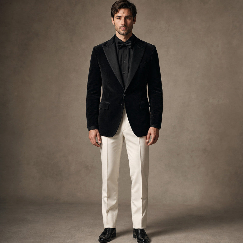 Chelsworth | Velvet Blazer Single Breasted Black – Product Photo