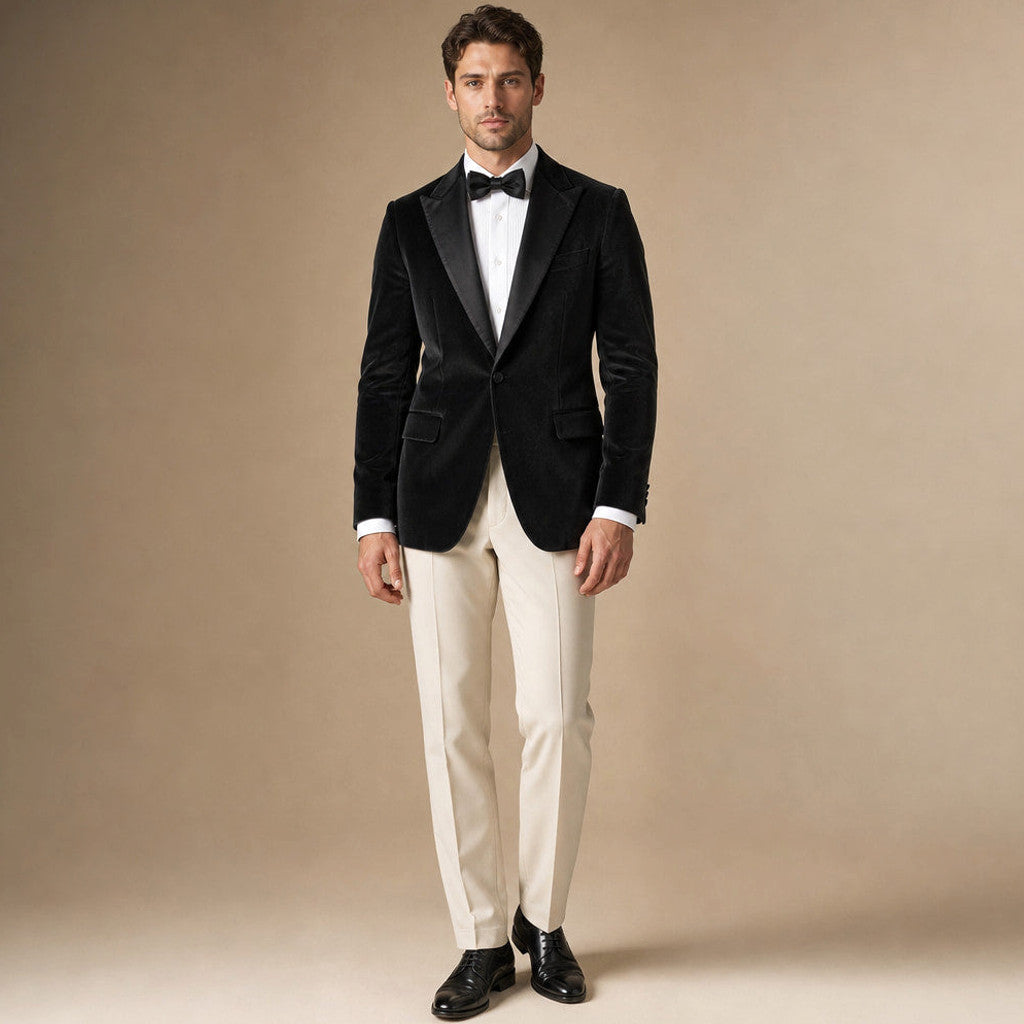 Chelsworth | Velvet Blazer Single Breasted in Black – Premium Editorial