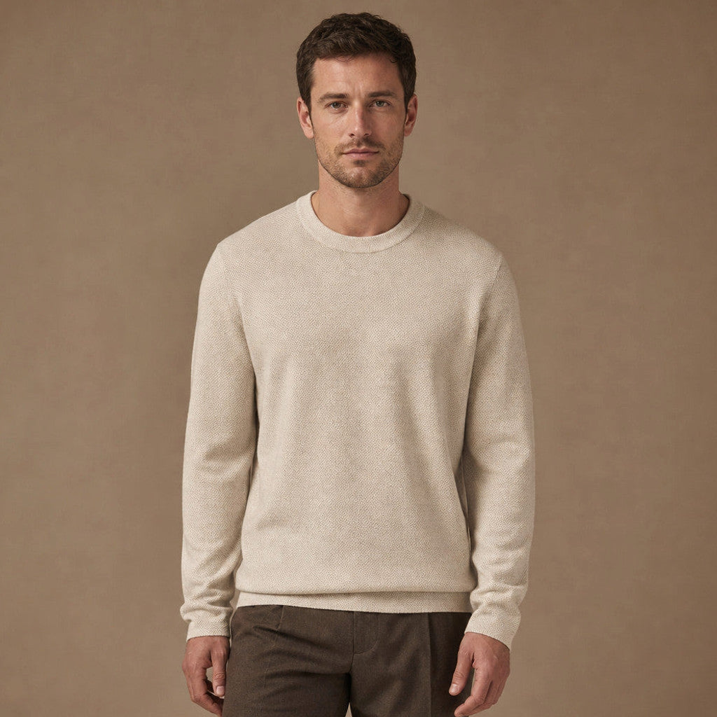 Cheswick | Wool Jumper Birdseye Knit in Champagne – Premium Editorial