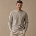 Cheswick | Wool Jumper Birdseye Knit Oat – Product Photo