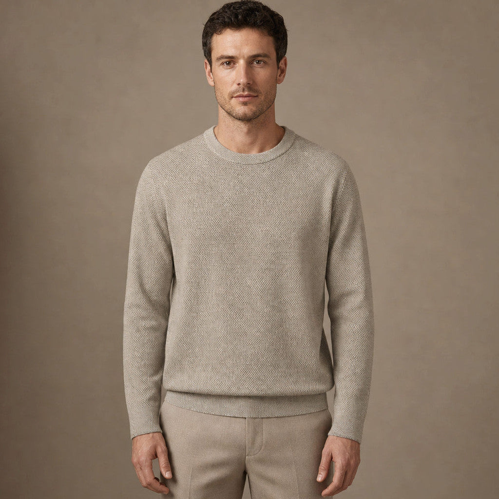 Cheswick | Wool Jumper Birdseye Knit in Oat – Premium Editorial