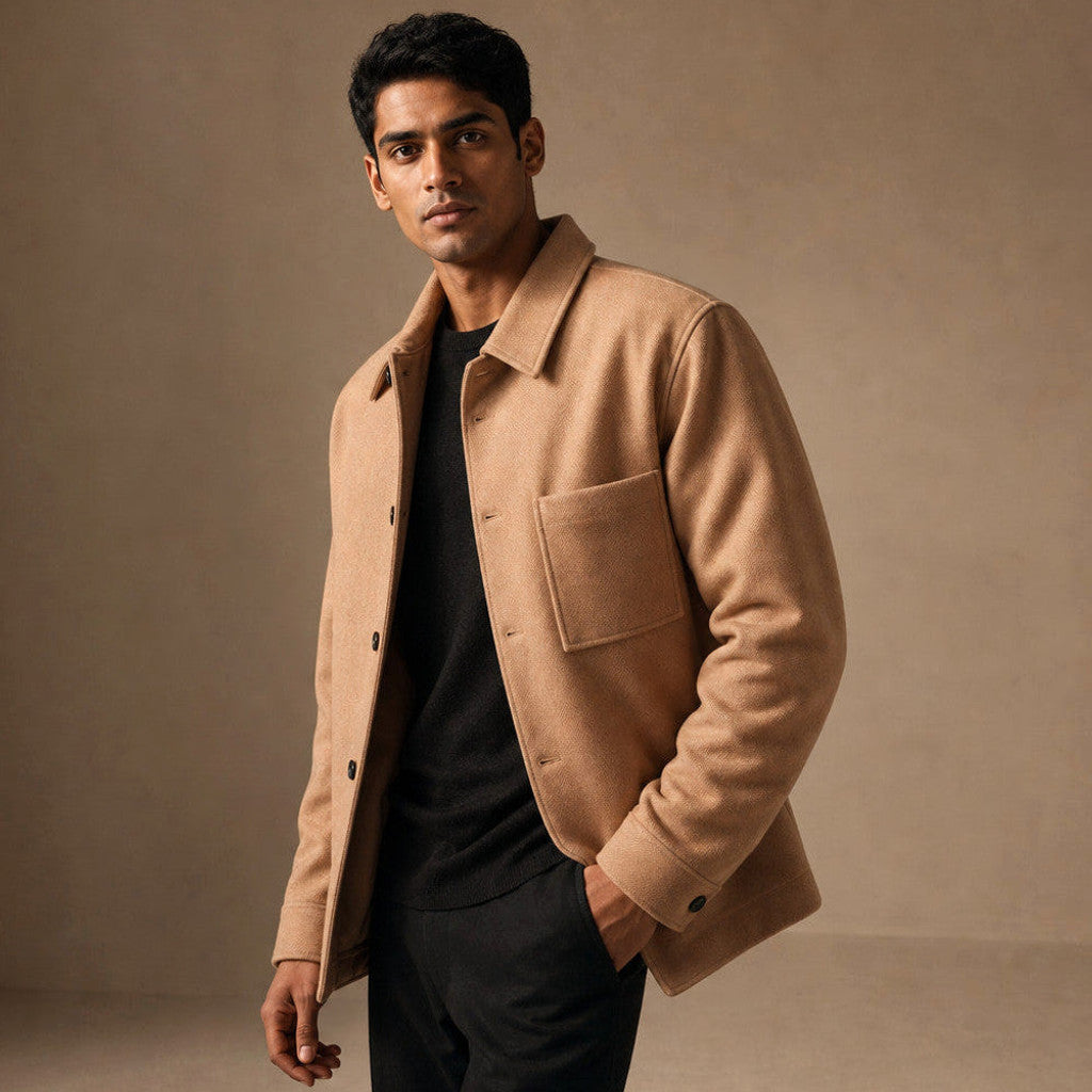 Chilton | Sweater Jacket Wool Sepia Tan – Product Photo