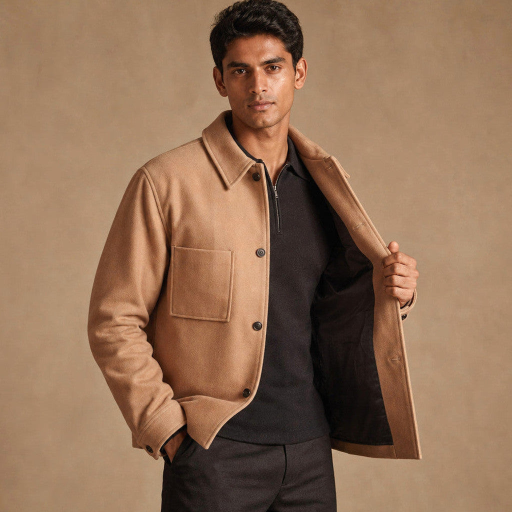 Chilton | Sweater Jacket Wool Sepia Tan – Product Photo
