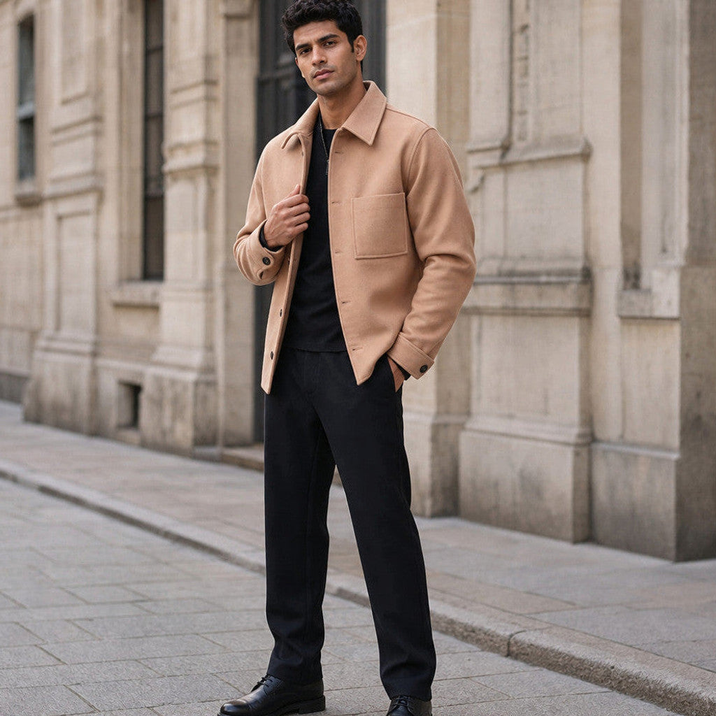 Chilton | Sweater Jacket Wool Sepia Tan – Product Photo