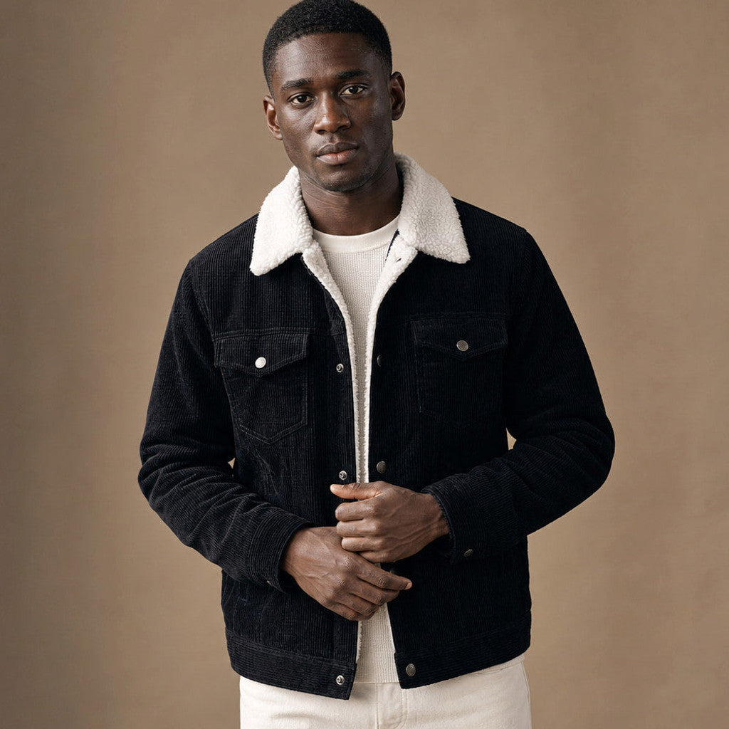 Chordex | Corduroy Jacket Regular Fit Black – Product Photo