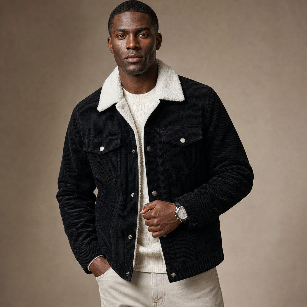 Chordex | Corduroy Jacket Regular Fit in Black – Premium Editorial